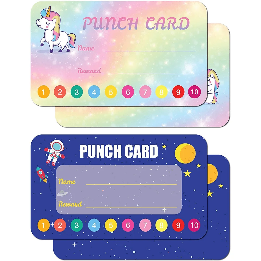 50pcs, Motivational Cartoon Punch Card, Rewards Kid, Classroom Teacher Incentive Loyalty Behavior, Classroom Favor, Student Gift