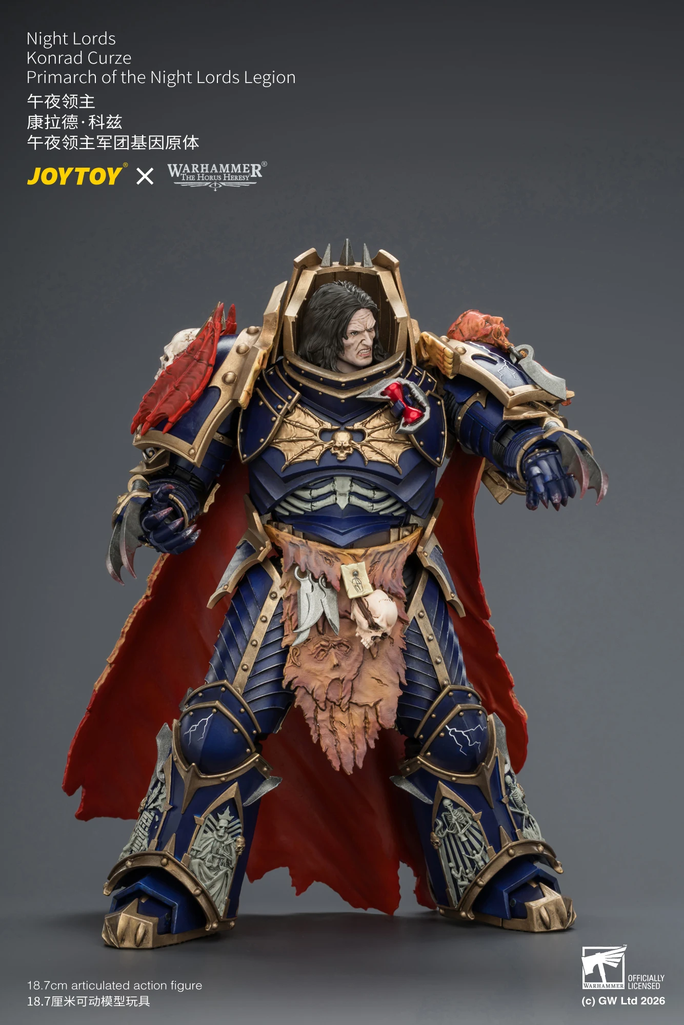 JOYTOY Warhammer "The Horus Heresy" 1/18 Action Figures Night Lords Konrad Curze Primarch of the Night Lords Legion