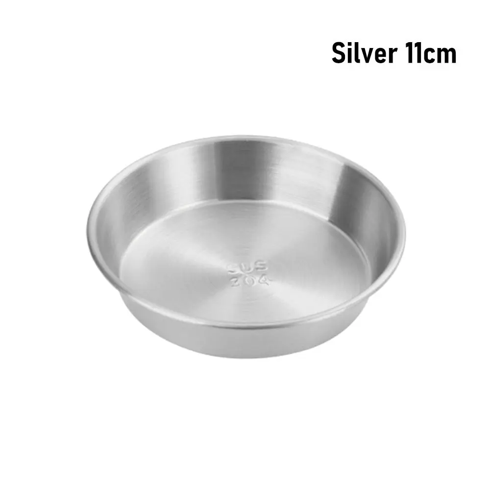 1Pcs Round Sushi Dipping Sauce Dishes Appetizer Plates 304 Stainless Steel Sauce Plate 7/8/10/11cm Bowl Seasoning Tray