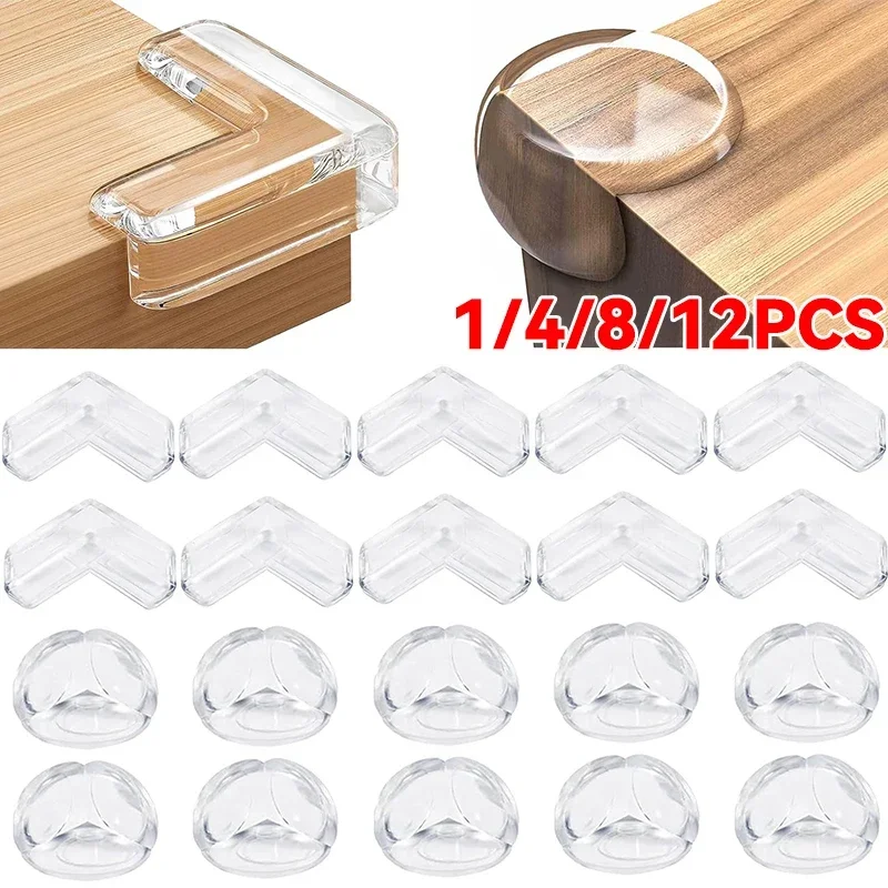 1/12 Stuks Zelfklevende Baby Veiligheid Siliconen Protector Meubels Tafel Hoek Rand Cover Kind Kids Zachte Anticollision Guards