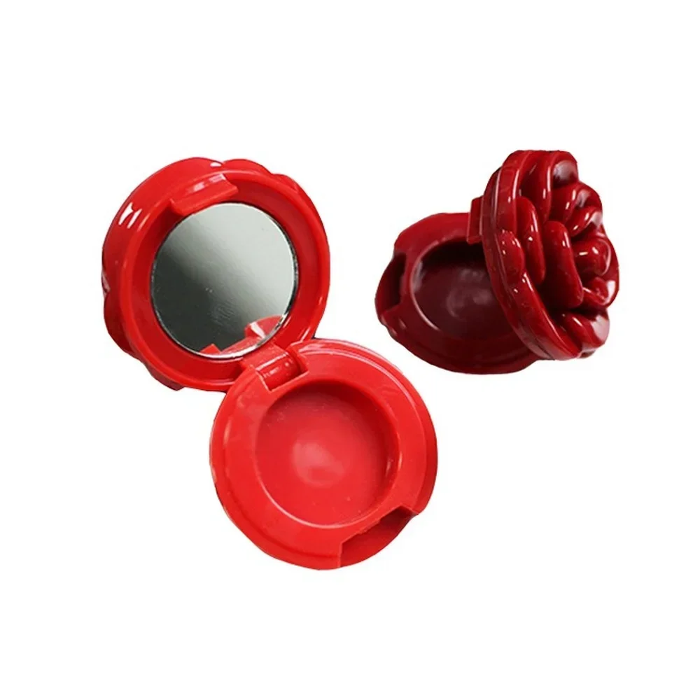 علبة ظلال عيون فارغة، صندوق أحمر الشفاه، حاوية تعبئة مستحضرات التجميل، موزع مكياج كريم الأساس قابل لإعادة الملء، شكل زهرة الورد