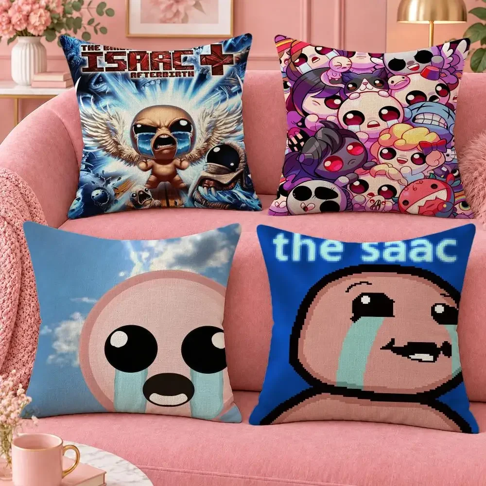 Roguelike The Binding of Isaac Cushion Cover Cute Cartoon Throw Pillow Cover Soft Plush Cushion Cover Sofa Bedroom Home Decor