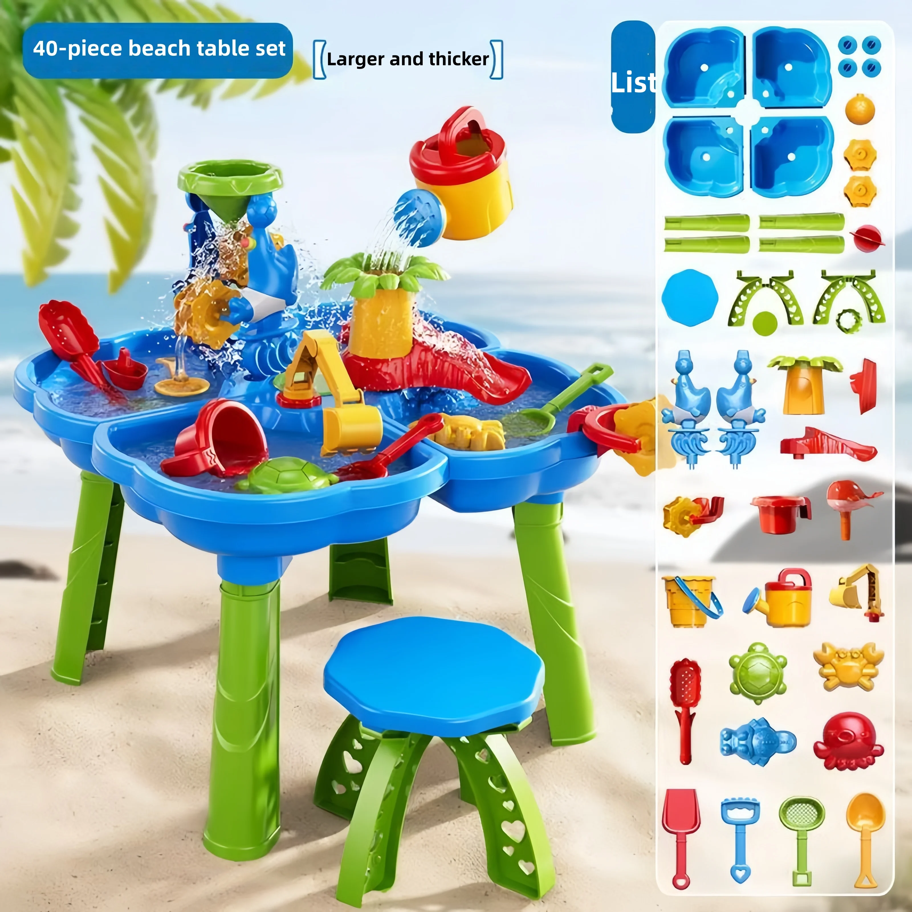 Strandtafel voor kinderen Waterval Speeltafel Waterpark Waterzwembad Zandtafel Binnen Buiten Multifunctioneel strandspeelgoed