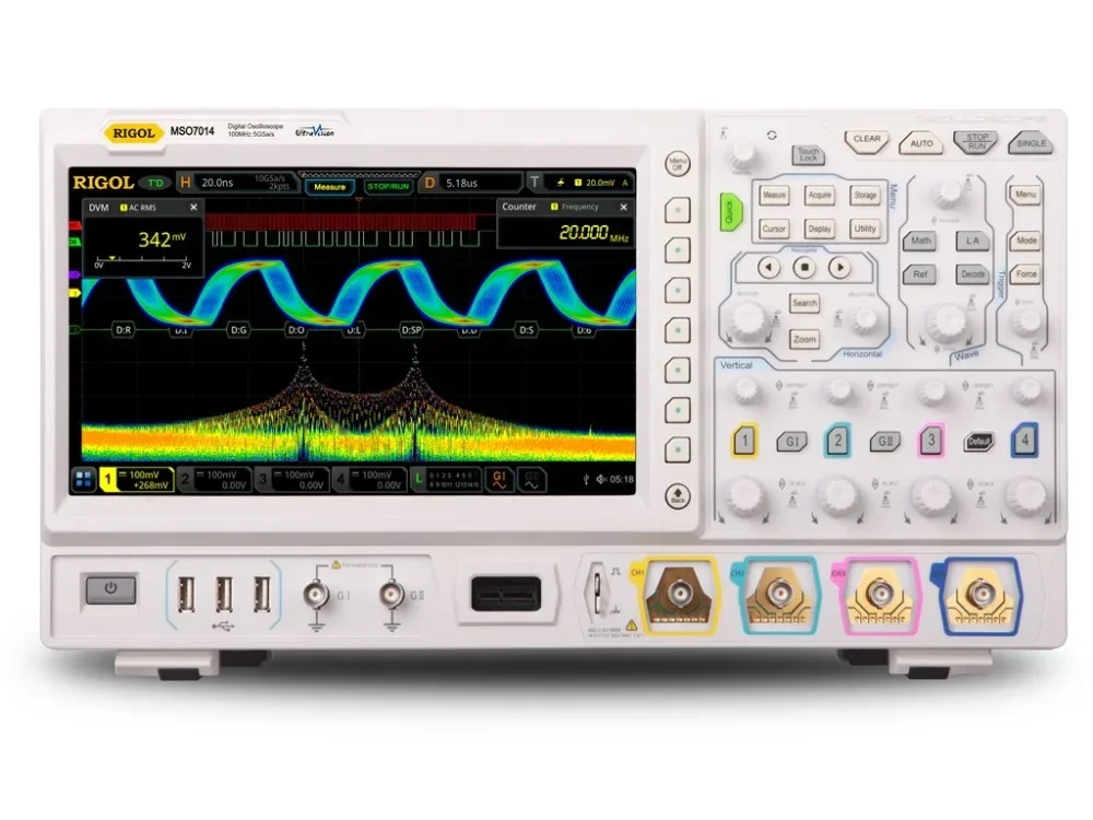 MSO7014 100MHz MSO with 4 Analog and 16 Digital Channels, 10GS/s Sampling