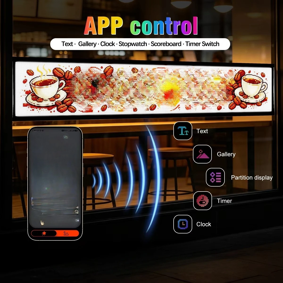 New hot-selling LED board APP control for advertising and continuous playback in automotive LED displays