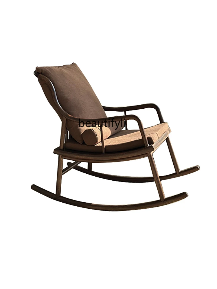 

New Chinese ebony rocking chair adult reclining chair household leisure pure solid wood lazy chair