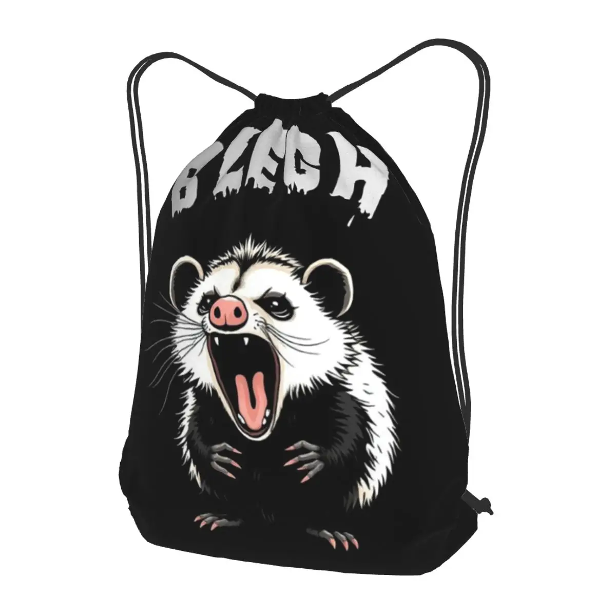 Opossum Backpacks Portable Drawstring Bags Sports Bag Book Bags for Travel Students