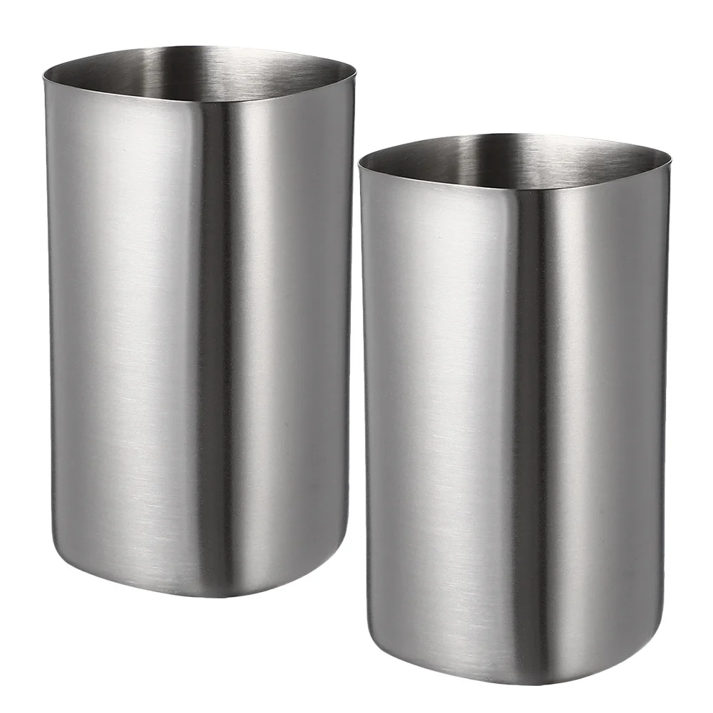 

2Pcs Stainless Steel Cups Polished Finish Unbreakable Toothbrush Holders Bathroom Organizer Essentials