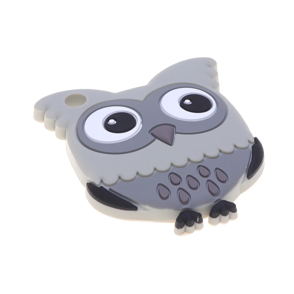 Mordedores de silicona para bebé, forma de búho Animal, suave, duradero, infantil, gris, juguetes educativos para masticar, chupete