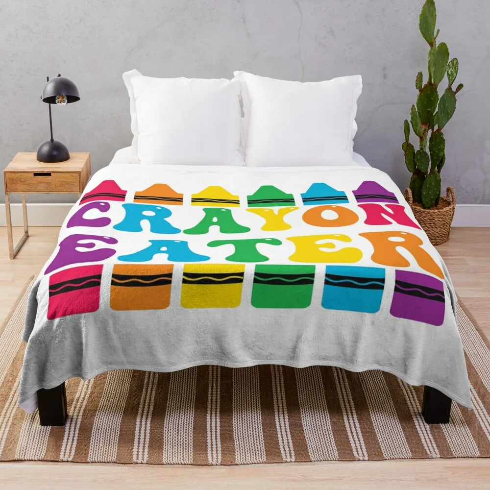 Crayon Eater Throw Blanket Picnic christmas gifts Loose Blankets