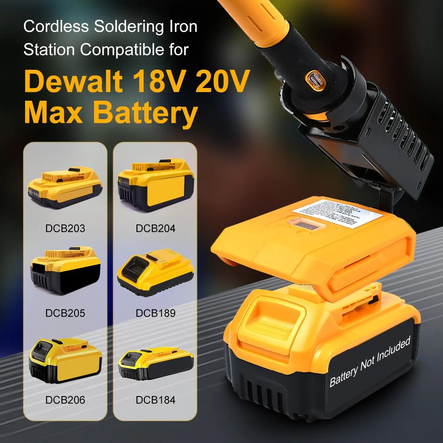 60W Cordless Electric Welding Tools Soldering Iron for Dewalt 18V 20V Li-ion Battery 300-510℃ Adjustable Internal Heating