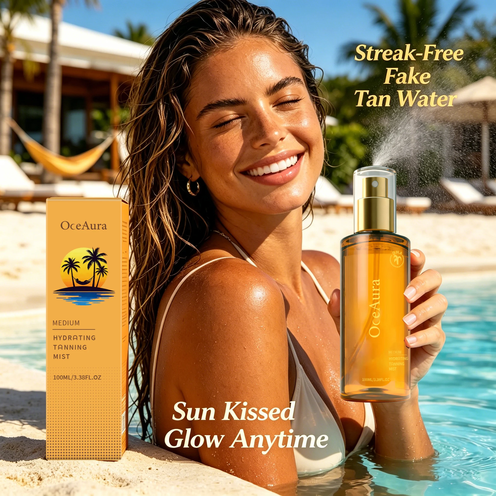 Bruma Autobronceadora Hidratante, Spray Autobronceador sin Sol, Bronce Medio, Brillo Natural, Bronceador Corporal, Bruma Autobronceadora de Larga Duración
