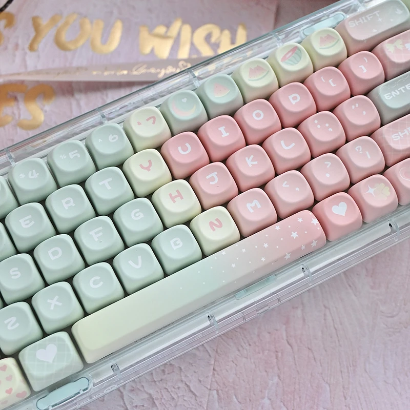 Keycap melon tinggi moa baru sublimasi panas pbt kecil segar