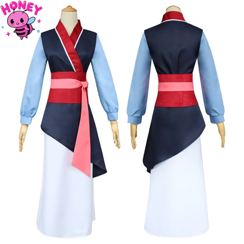 

Chinese Movie Mulan Cosplay Costume Women Princess Mu Lan Dress Chinese Hanfu Heroine Outfit for Halloween Carnival Comic Con
