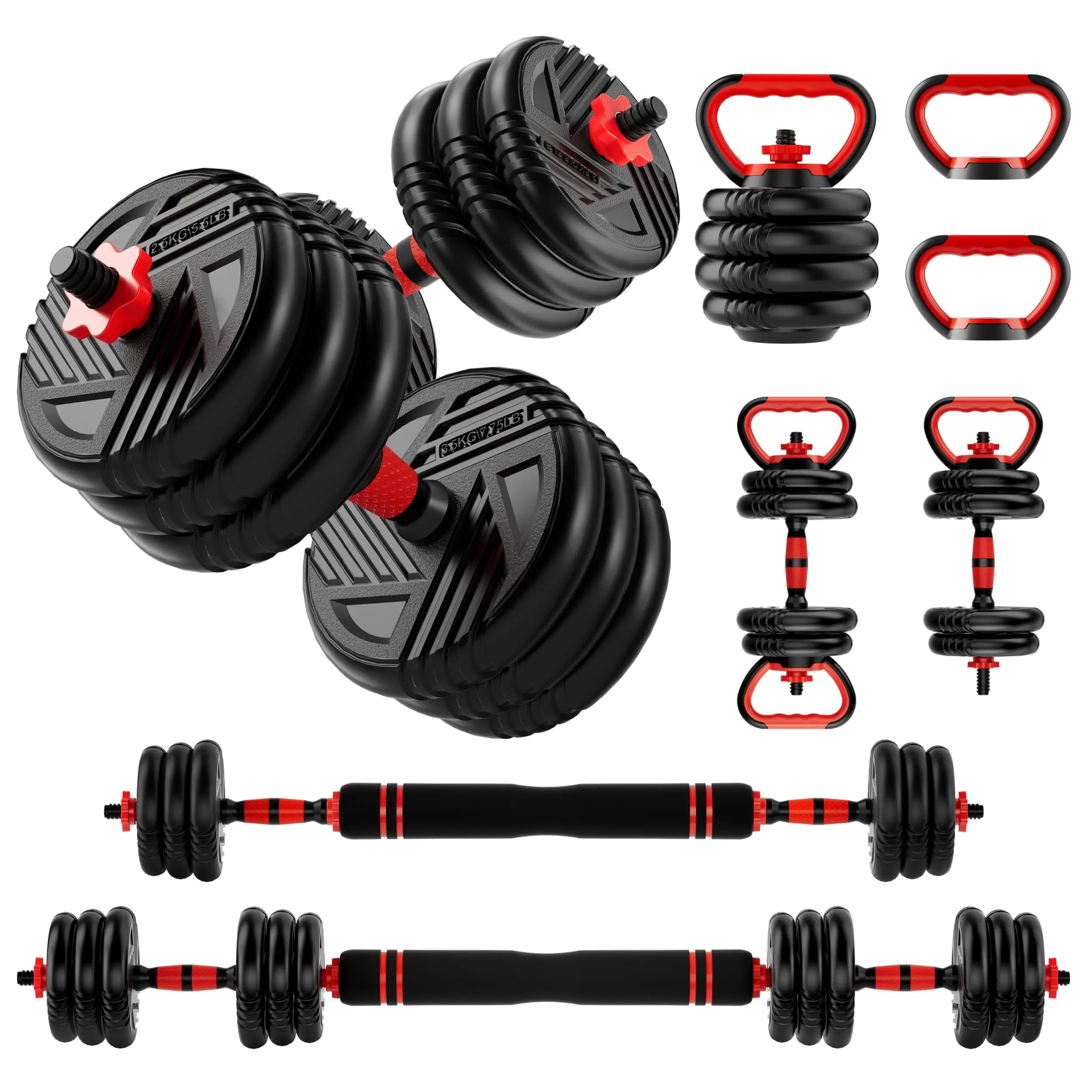 Adjustable Dumbbell Set, 20/30/45/70/90lbs, 5 in 1 Multi-Function Dumbbells