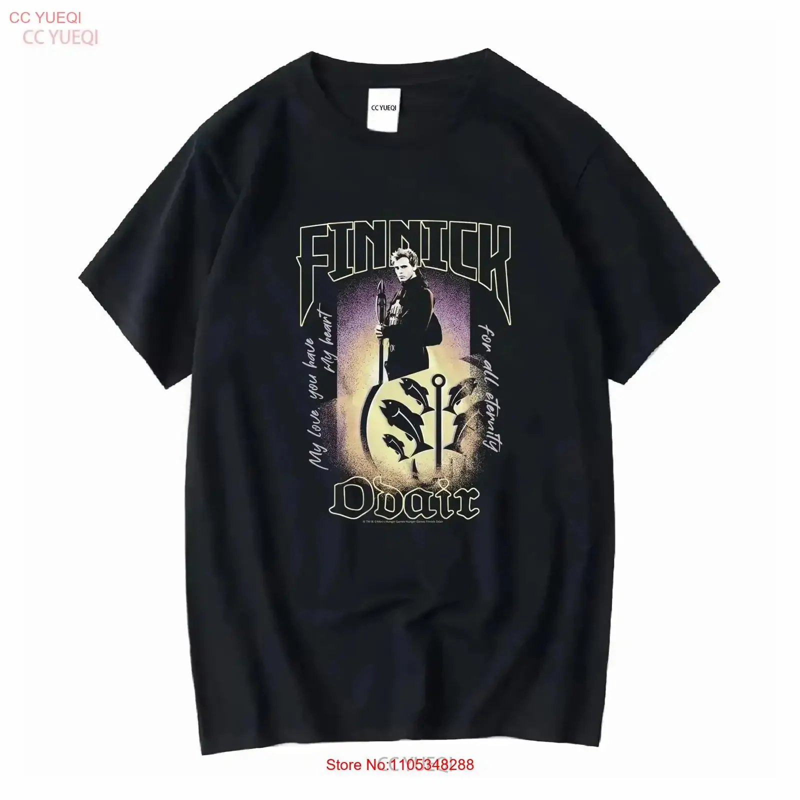 Men's Hunger Games Finnick Odair T shirt Medium Black vintage Washed Comfortable Slightly Stylish Breathable Versatile Casual