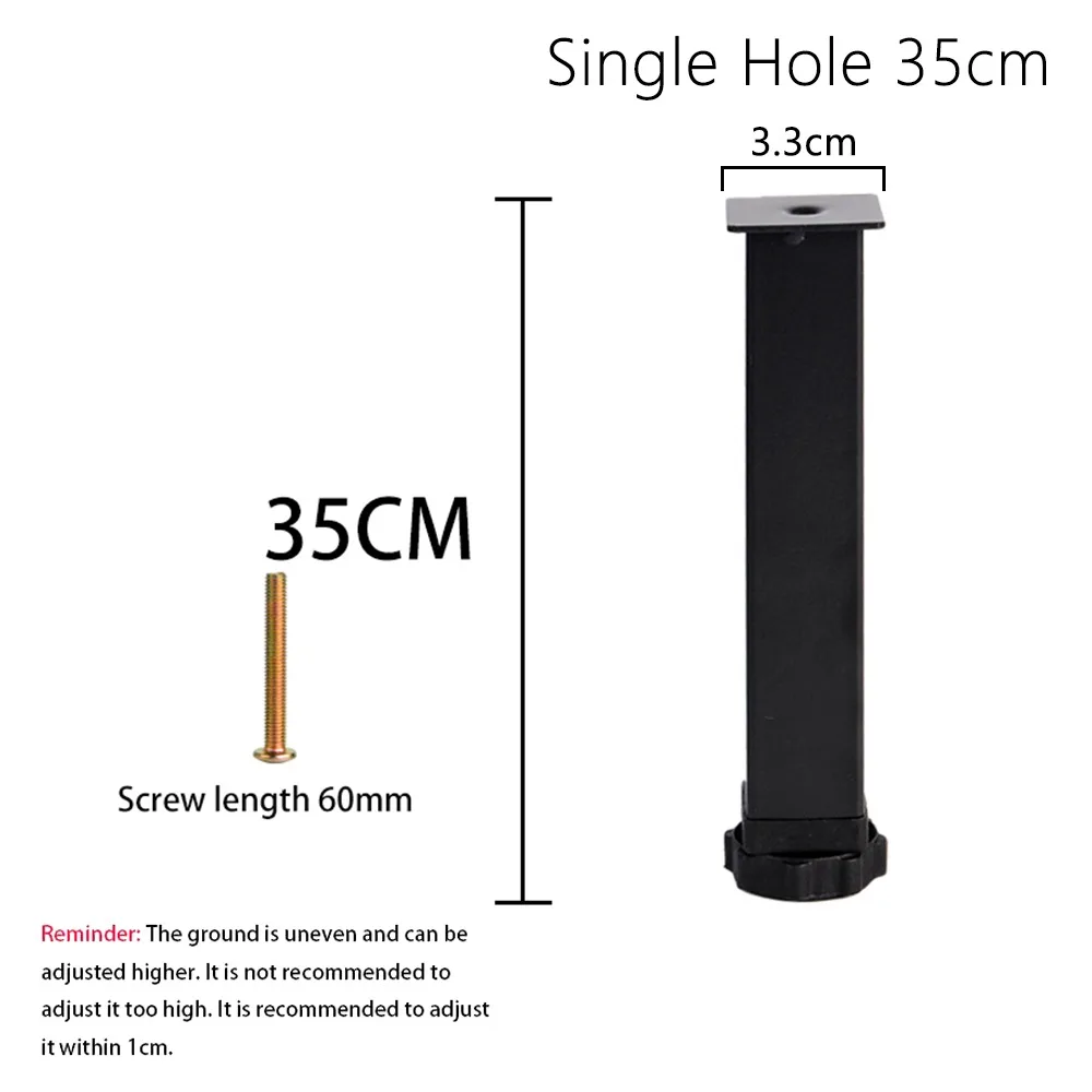 

прочная ножка кровати 15-35 см, Т-образная рама, выдвижные опорные ножки, регулируемая квадратная трубчатая мебельная ножка
