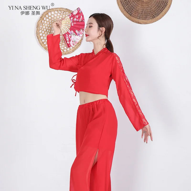 المرأة النمط الصيني Hanfu ملابس رقص الحديثة الكلاسيكية مروحة أداء الرقص الزي للطلاب الخريف عرض مسرحي الملابس #3