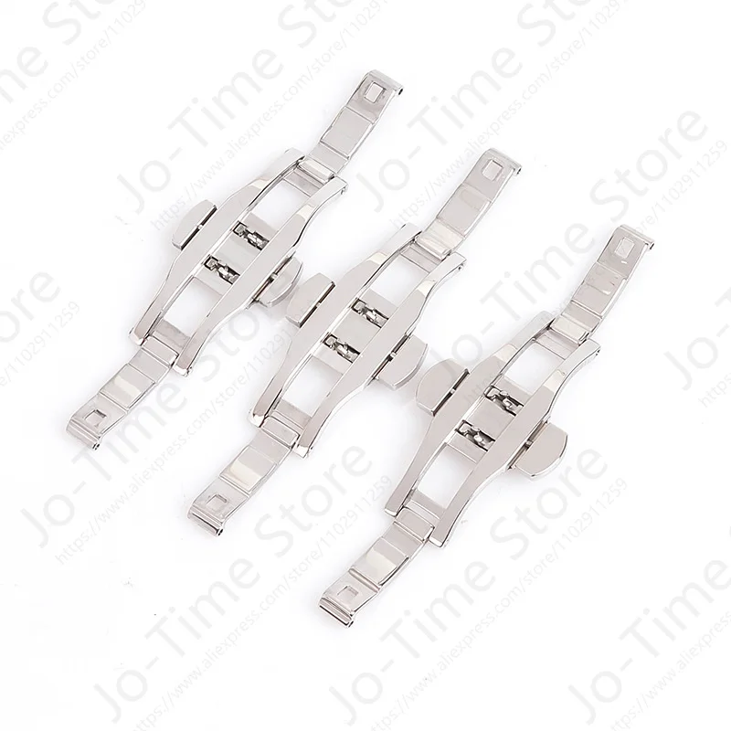 유니버설 풀 사이즈 광택 스테인레스 스틸 버클 스트랩 버튼 - 도매용 이중 압력 접이식 나비 디자인