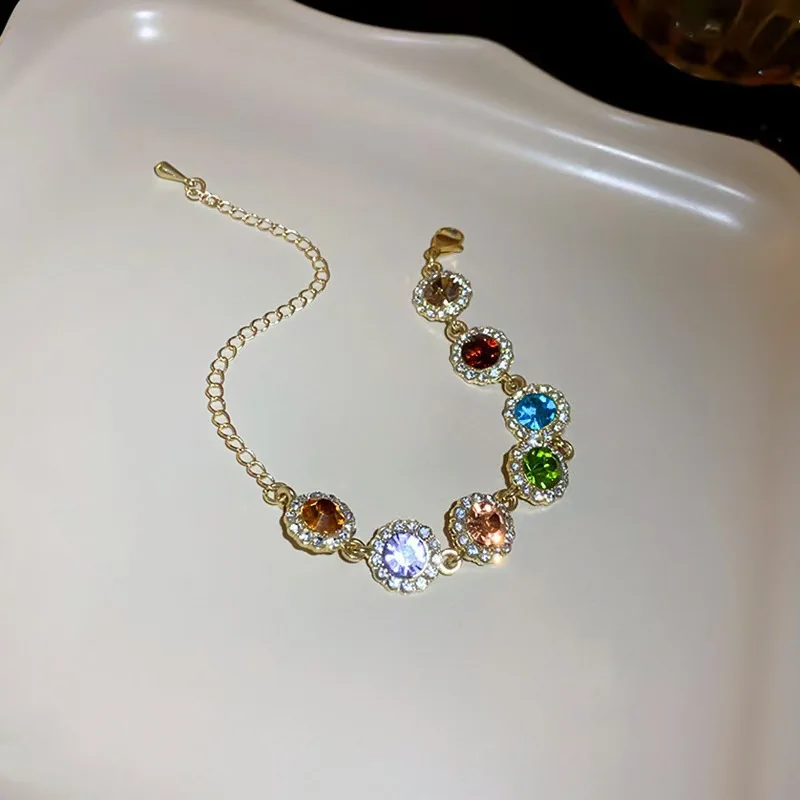 سوار نسائي أنيق متعدد الألوان من الأحجار الكريمة - الهدية المثالية لها، مثالي للارتداء اليومي أو التجمعات #6