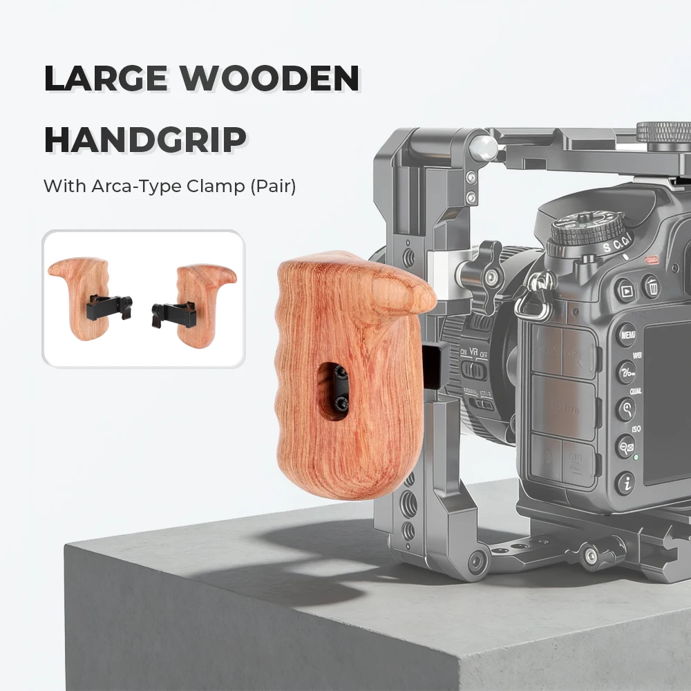 

CAMVATE Пара больших деревянных рукояток с зажимом типа Arca для левой и правой стороны ручек камеры