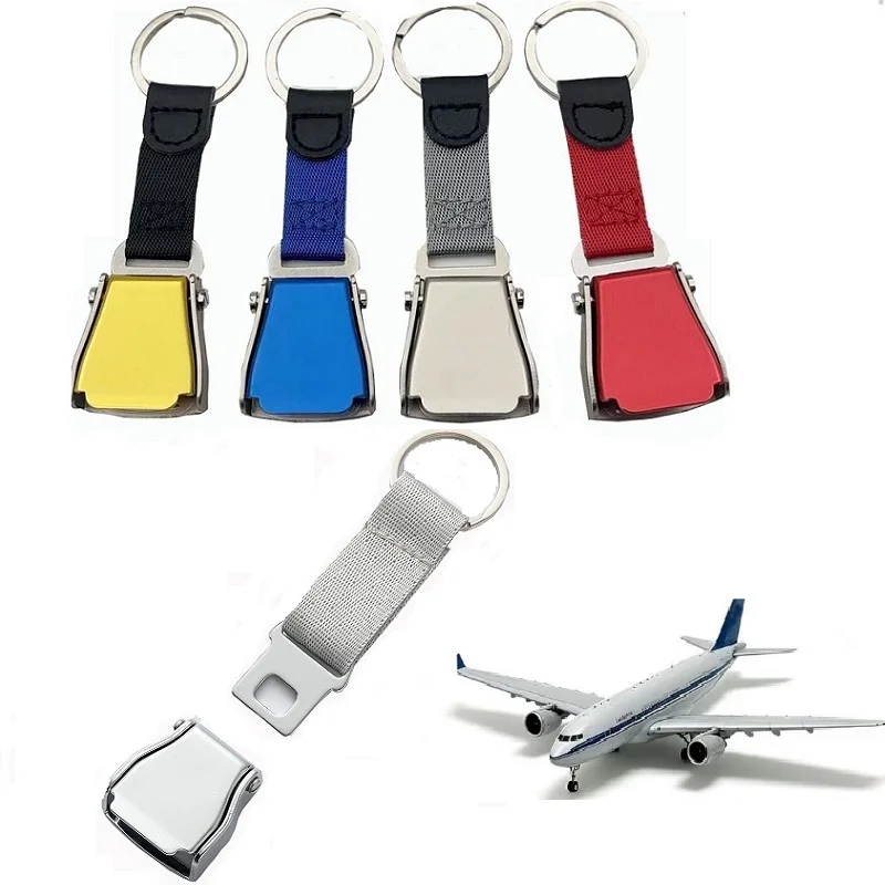 Aviation Airline Small Detachable Buckle Airplane Seatbelt Keychain Flight Gift Safety Belt Aircraft Keyring Bag Charm Pendant