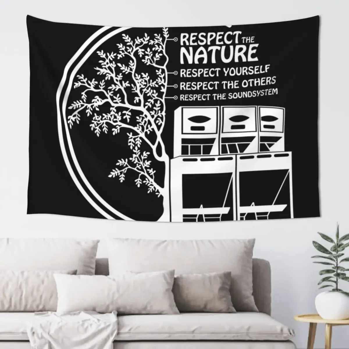 23AN091 - Tekno 23 respect the nature Tapestry Wall Hanging Wall Bed Room Decoration Anime Decor Wall Art Tapestry