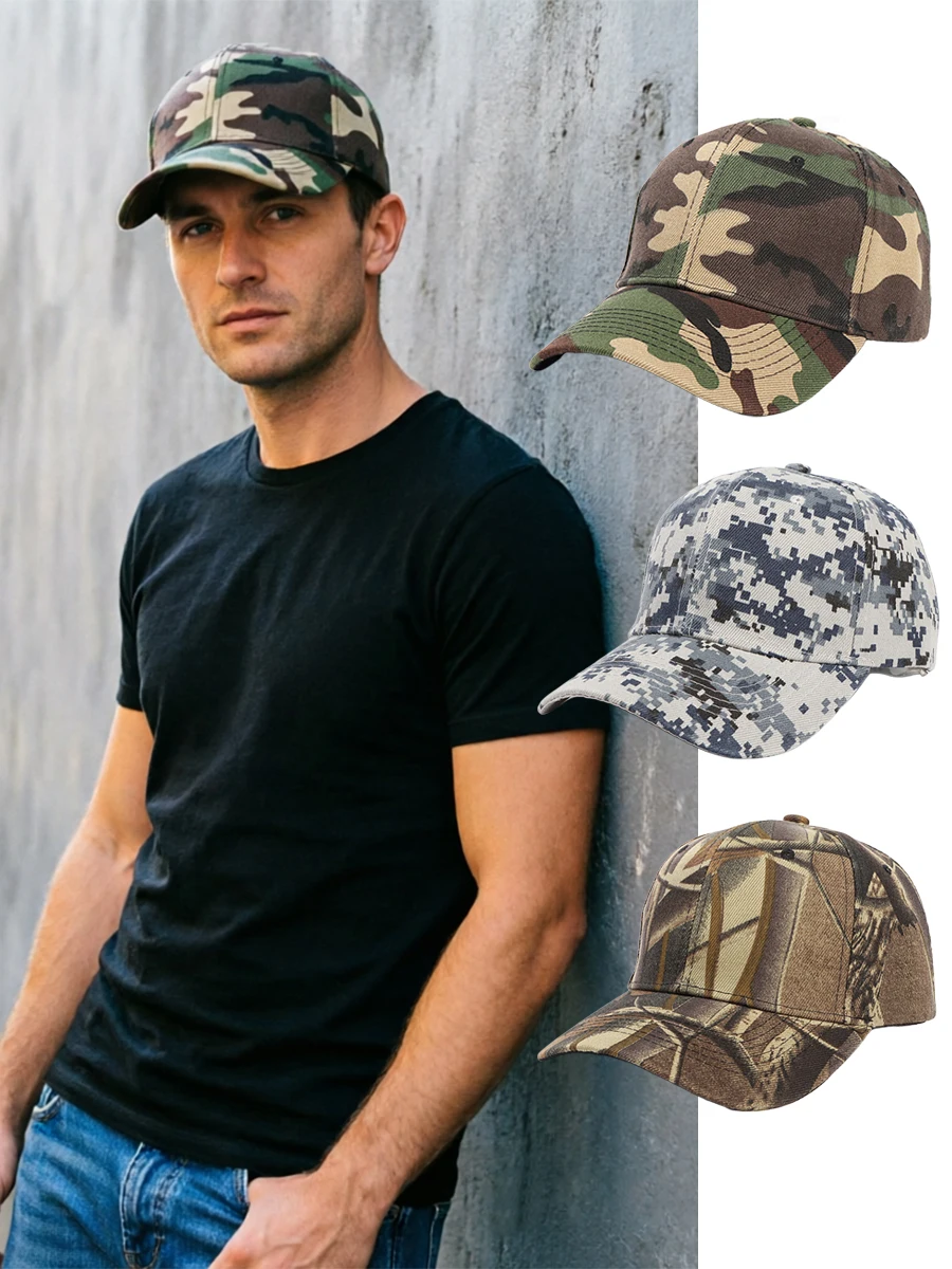 AliExpress NONE Camouflage Baseball Cap for Men Snapback Hip Hop Cap Outdoor Women Sunscreen Hats Cycling Cap Female Hunting Fishing Hat Gorras