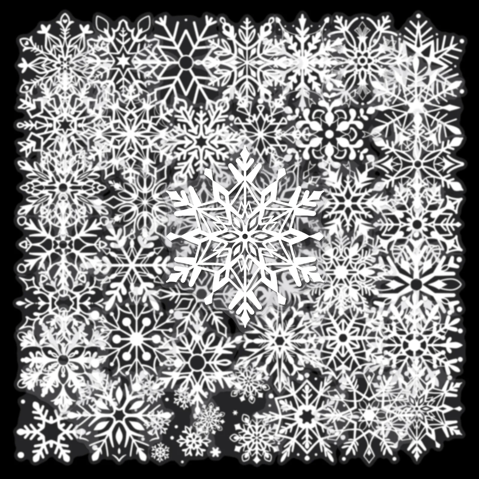 50 Uds pegatinas transparentes copo de nieve blanco decoración de dibujos animados día de invierno Graffiti DIY juguetes nevera portátil guitarra coche bicicleta calcomanías