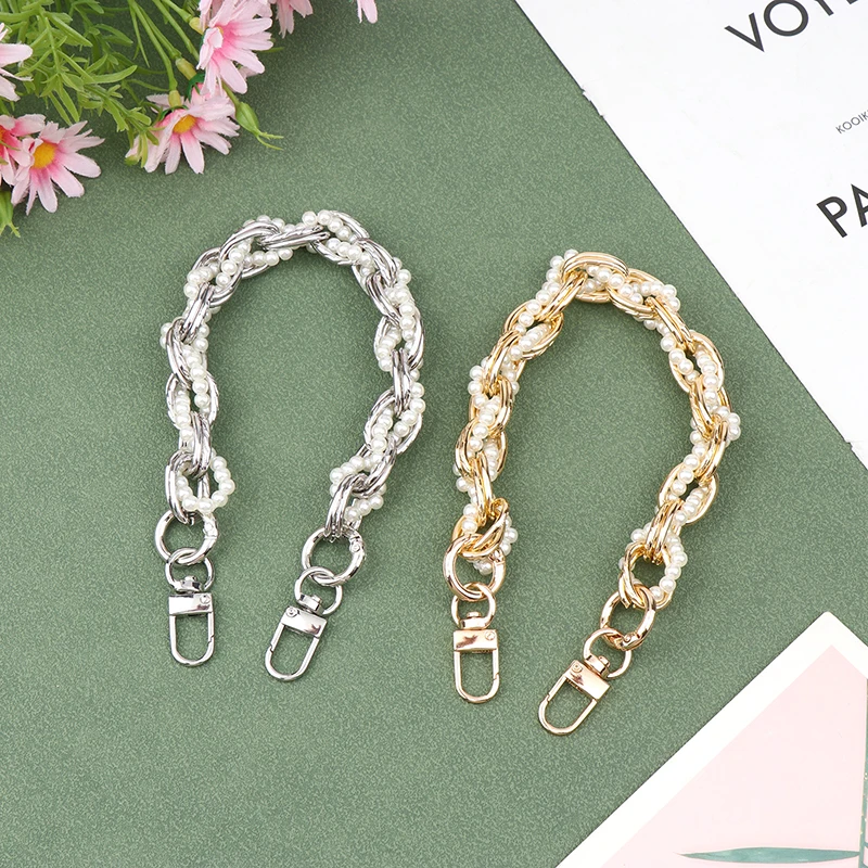 Pearl Bag Chain Strap Extender Bag Hanging Chain Pearl Decorative Chain Girls Bag Accessories Handbag Chain Shoulder Bag Chain