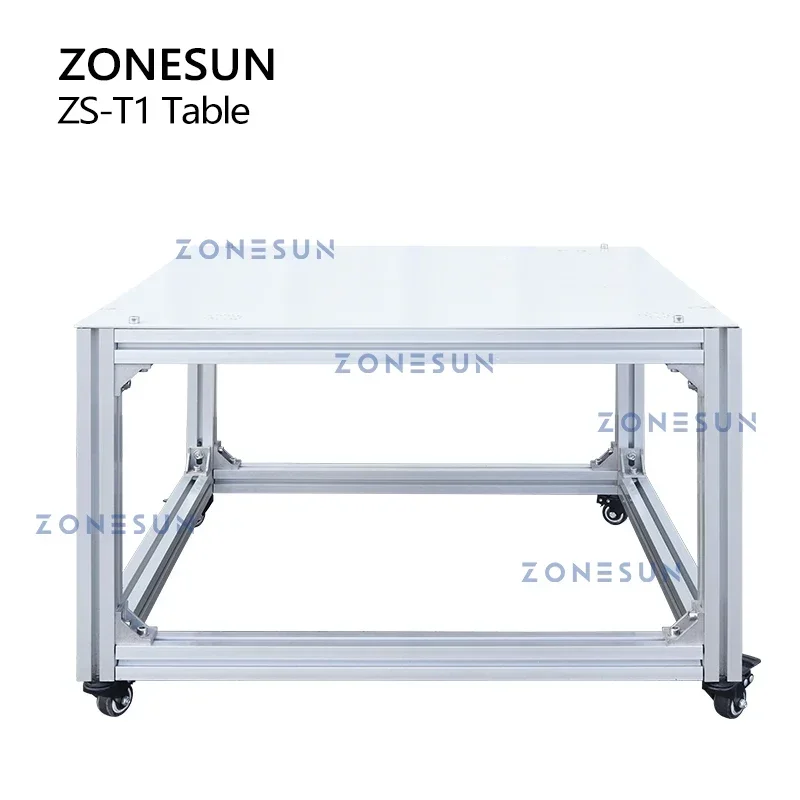 

ZONESUN ZS-T1 Movable Table for Tabletop Filling Labeling Machines Universal Wheel 70*70cm A3 Steel Aluminum Alloy