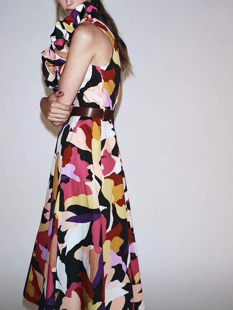 

Новый летний женский костюм с принтом Svel Antung Midi Dr Ele Aosphere Midi Dr, сценический костюм, этническая одежда