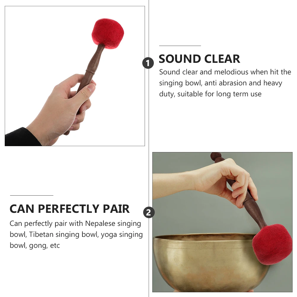 

1 pc Wooden Singing Mallet Buddha Sound Striker Durable For Yoga Meditation Nepalese Tibetan Accessory Red Color