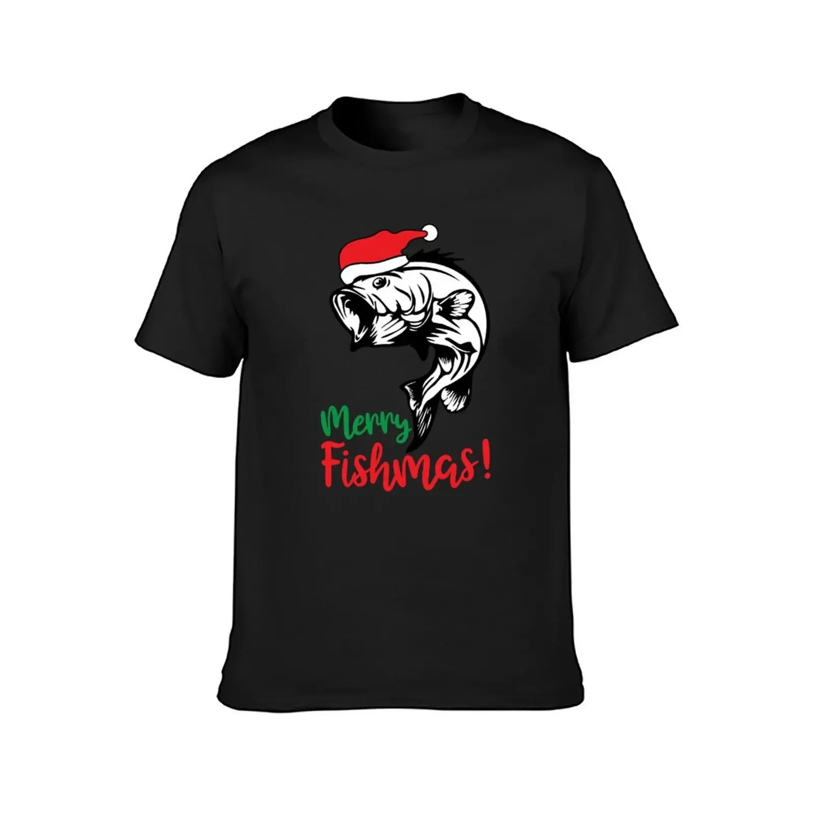 Merry Fishmas Funny Fishing Christmas T-Shirt customs anime figures vintage graphic tee plain white t