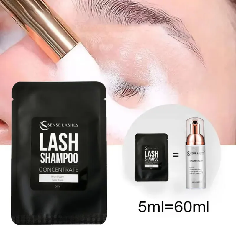 Sense Lashes 5 Pcs Lash Shampoo Concentrate Allows to Create Own Mixture of Lash Cleanser and Retail for Eyelash Extensions