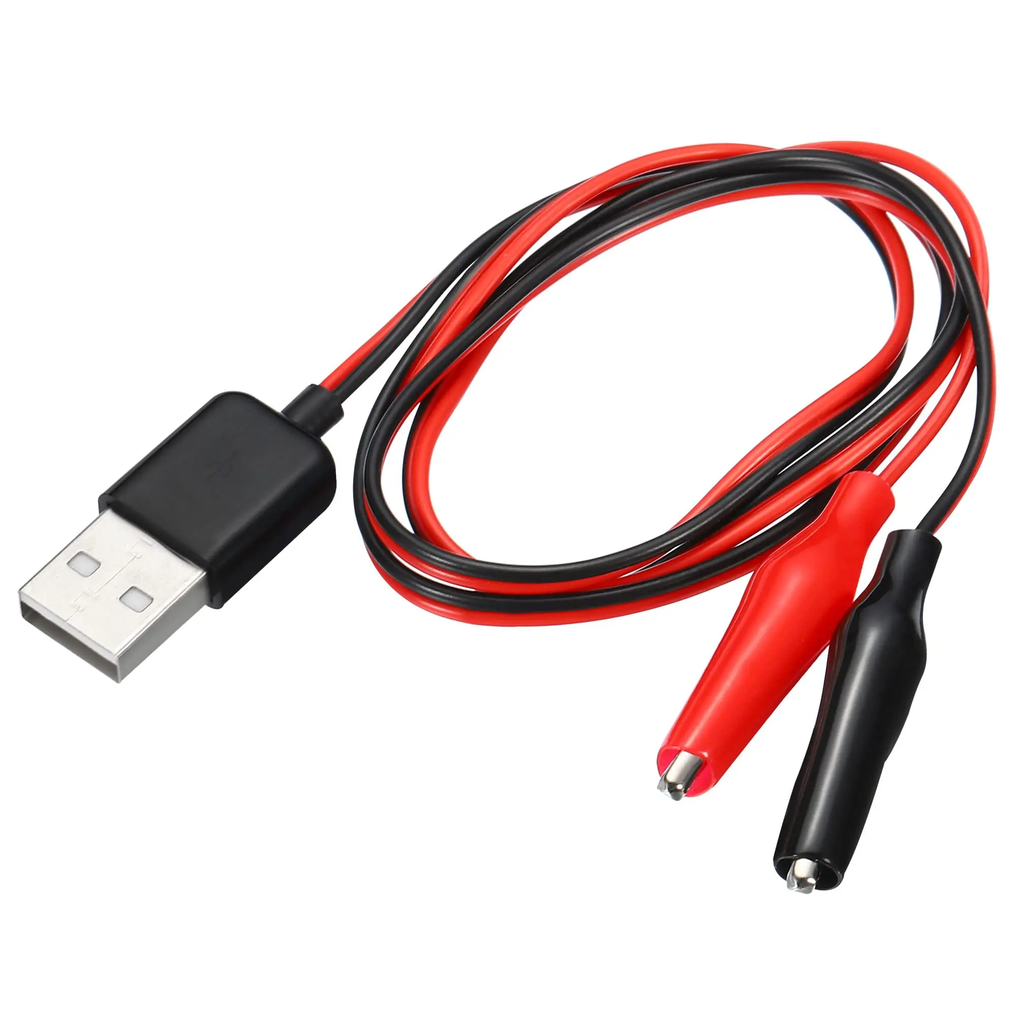 

Зажимы Тестовый провод USB-папа на зажимы типа «крокодил» 60 см для адаптера схемы тестирования заряда Черный Красный Упаковка из 2 шт.