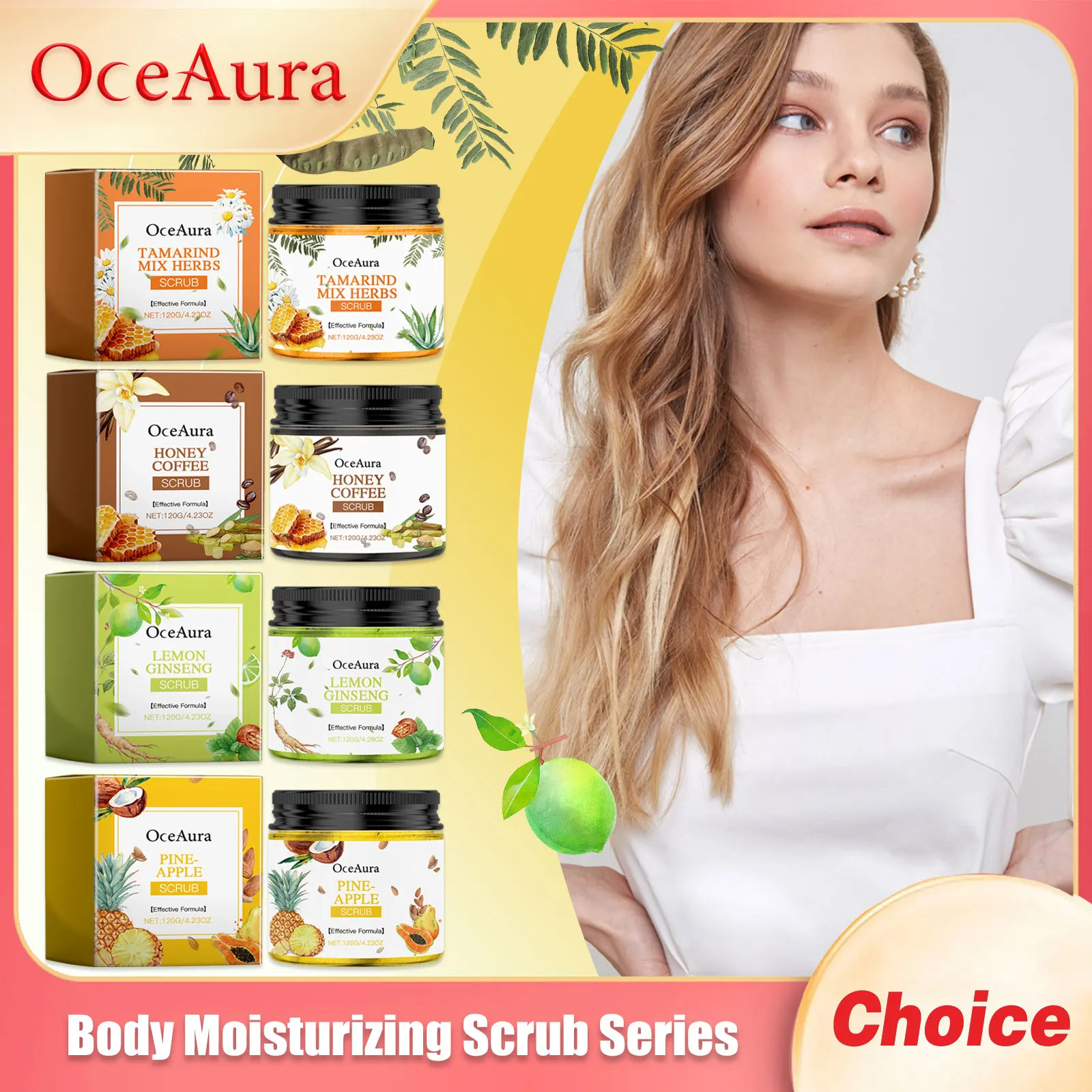 Oceaura Body Moisturizing Scrub Series Dead Skin Remover Increase Exfoliating Nourish Care Deep Bath Cleansing Handmade Scrubs