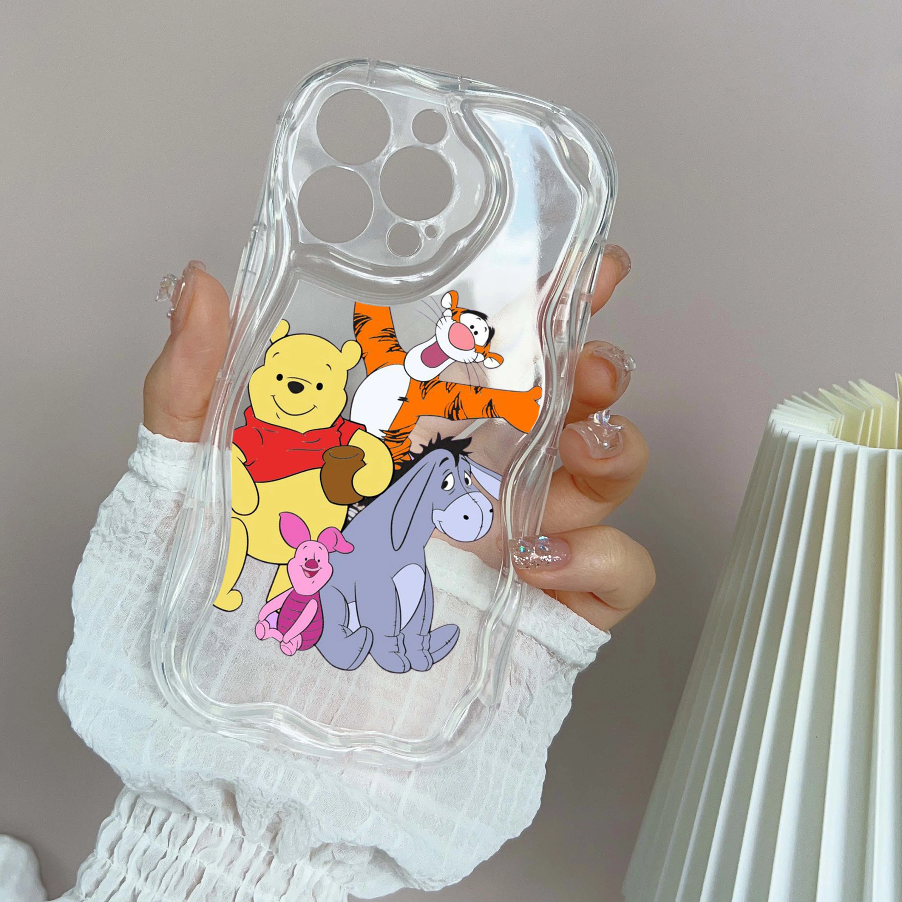 for iPhone 16 Pro Max Phone Case Cream pattern Wave edge TPU Soft Phone Cases for iPhone 16 Plus SS41 Disney Winnie the Pooh