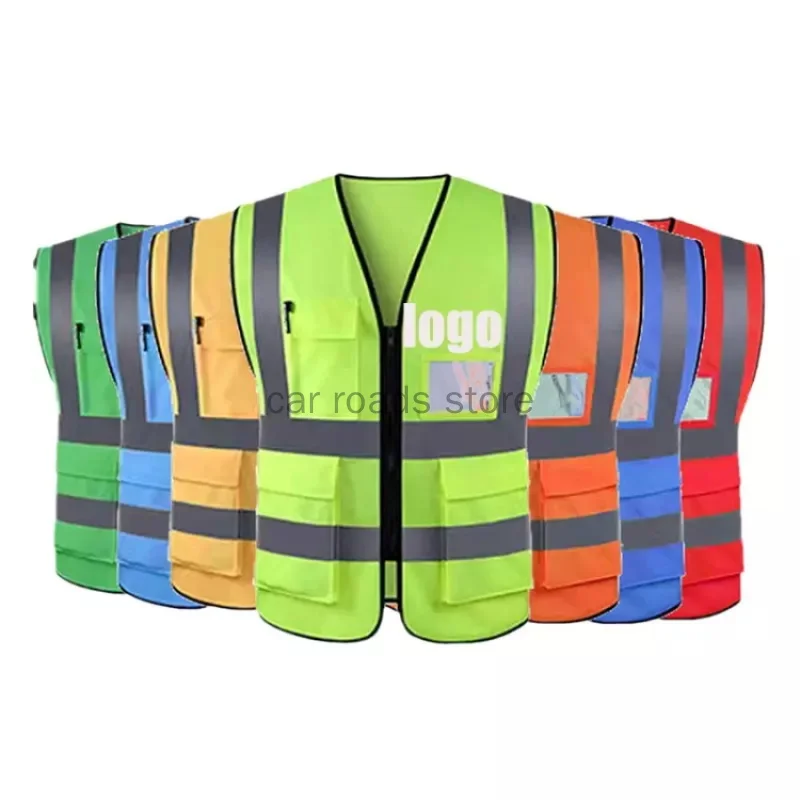 Reflective Safety Vest High Visibility Custom Logo XXXL Security Protection Working Vest Motorcycle Jacket Waistcoat Summer Vest