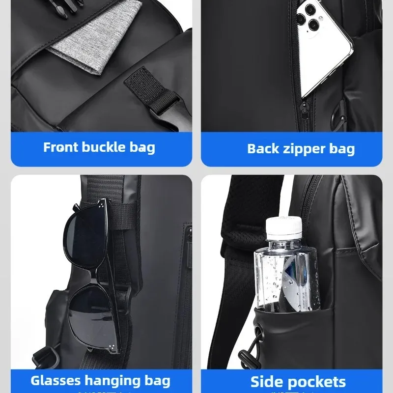 กระเป๋าคาดหน้าอกกันน้ําผู้ชาย Oxford Casual แฟชั่นกระเป๋าสะพายข้างแนวทแยงสีเรียบง่าย