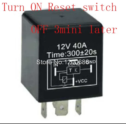 F YS020 30A 5 minutes delay off after signal reset switch turn on Automotive 12V Time Delay Relay 300 s delay release off relay