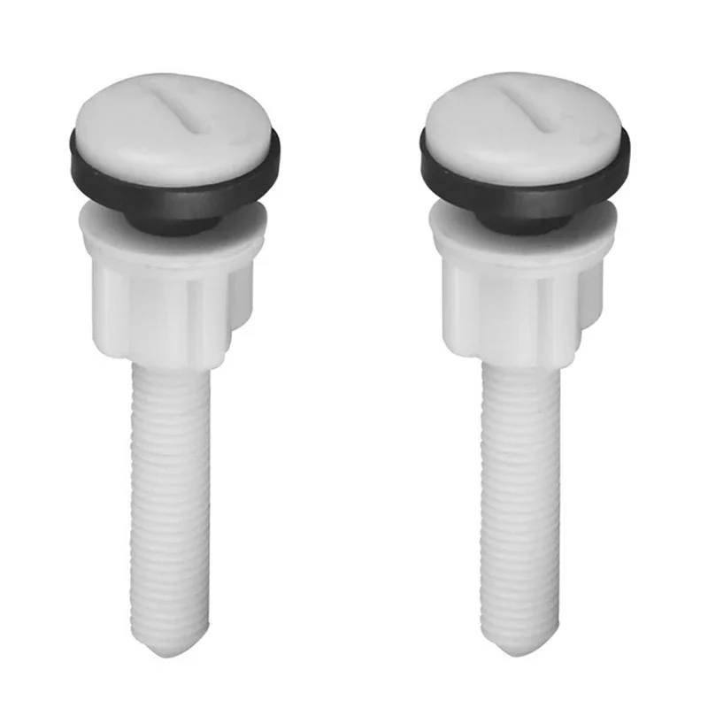 2Pcs/set 100mm Plastic Toilet Seat Bolt Water Tank Hinge Fitting Screws Rubber Washers Toilet Cover Tapping Fixing Replacement