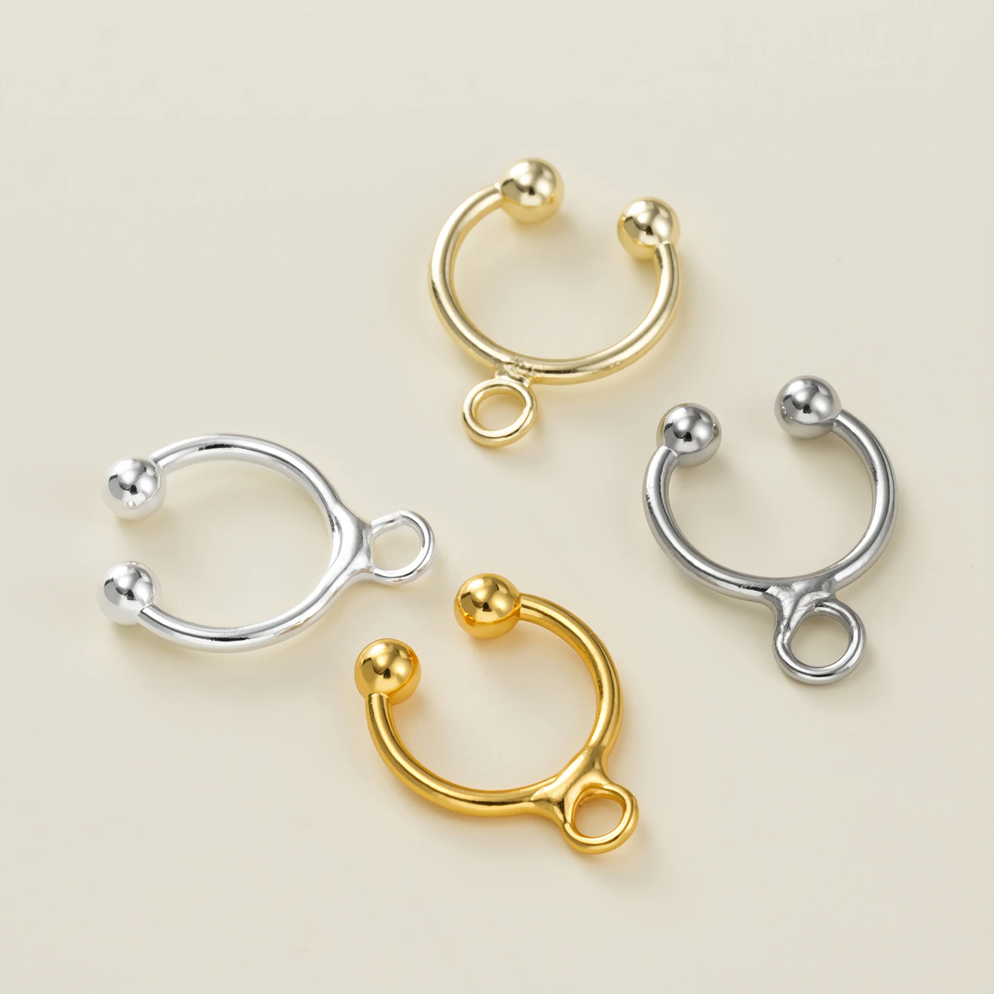 

5Pcs 9.5*13mm 14/18K Gold Color Plated Copper Round Ball Earrings Clips for DIY Bracelets Necklace Jewelry Making Accessories