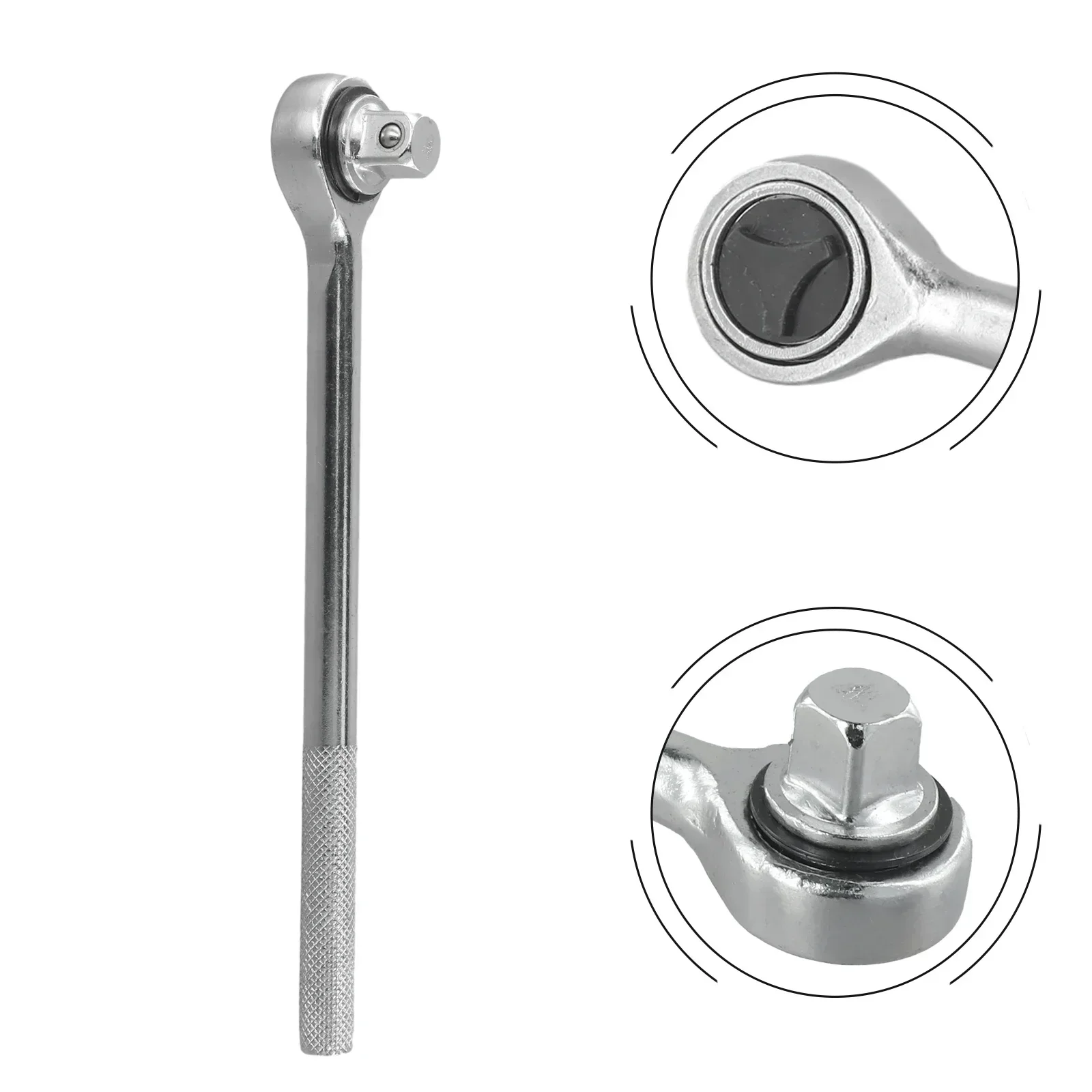 

1/4" 3/8" 1/2" High Torque Ratchet Wrench Socket H Handle Chrome Vanadium Steel Quick Release Square Head Spanner Hand Tools