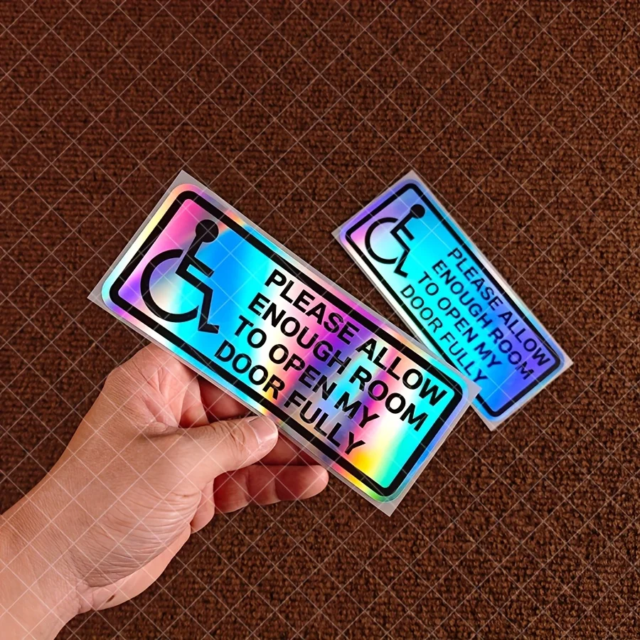 Wheelchair Access Vinyl Sticker ADA Warning Decal Waterproof Car Truck Motorcycle Door Space Safety Sign Gradient Design