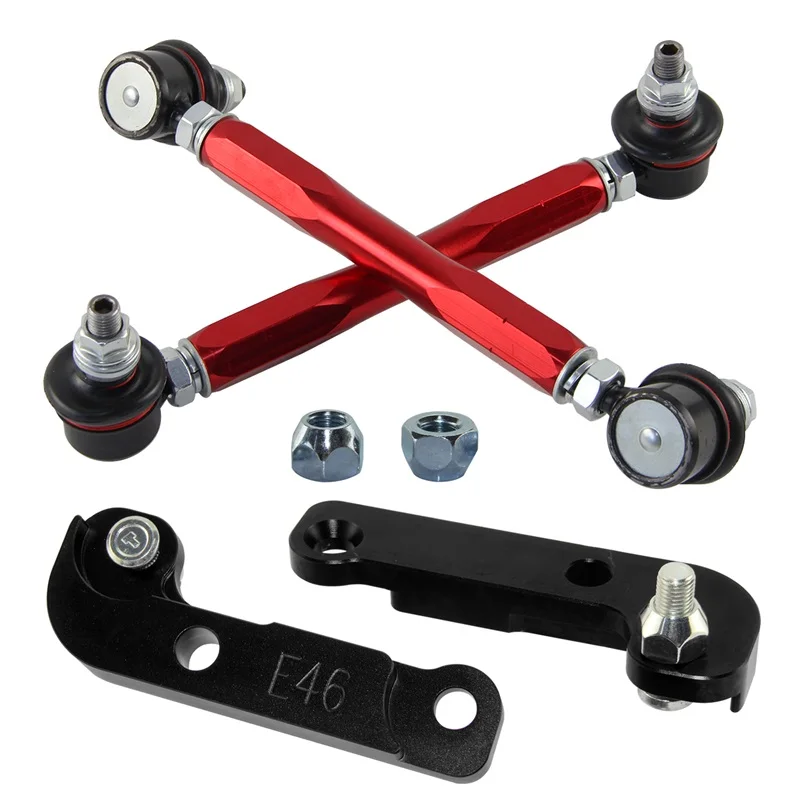 Tuning Drift turn angles 25%-30% + Sway Bar Drop Links Kit Fits For BMW E46 98-06 Black/Red/Blue/Silver