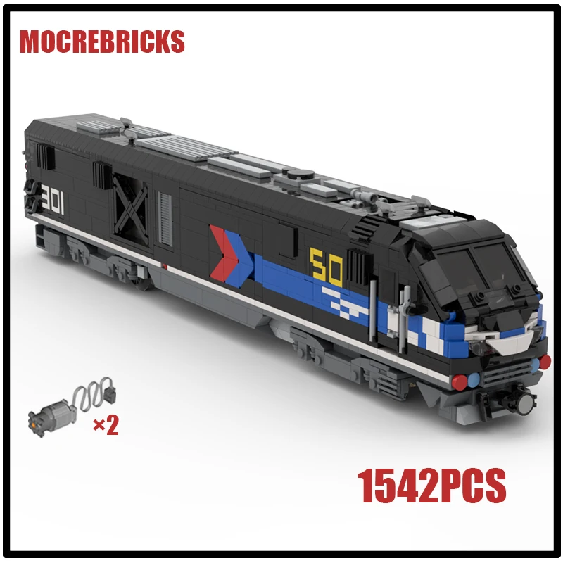 City Railway ALC-42 Modern Diesel-electric Locomotive Building Blocks DIY Passenger Train Model Bricks Kid Creative Birthday Toy