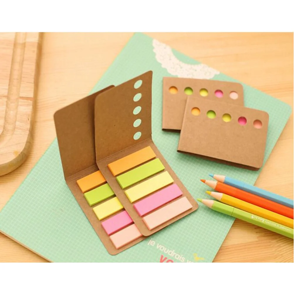 10pcs Kraft Self-Stick Notepads Memo Pads For Office School Home Desk Wall Fridge Blackboard Paper Notes Stickers