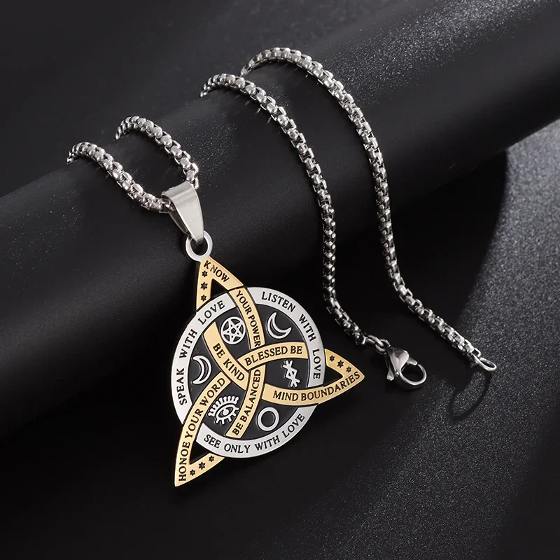 Men's Nordic Rune Celtic Knot Necklace Stainless Steel Pendant Valknut Pagan Scandinavian Jewelry Punk Gift