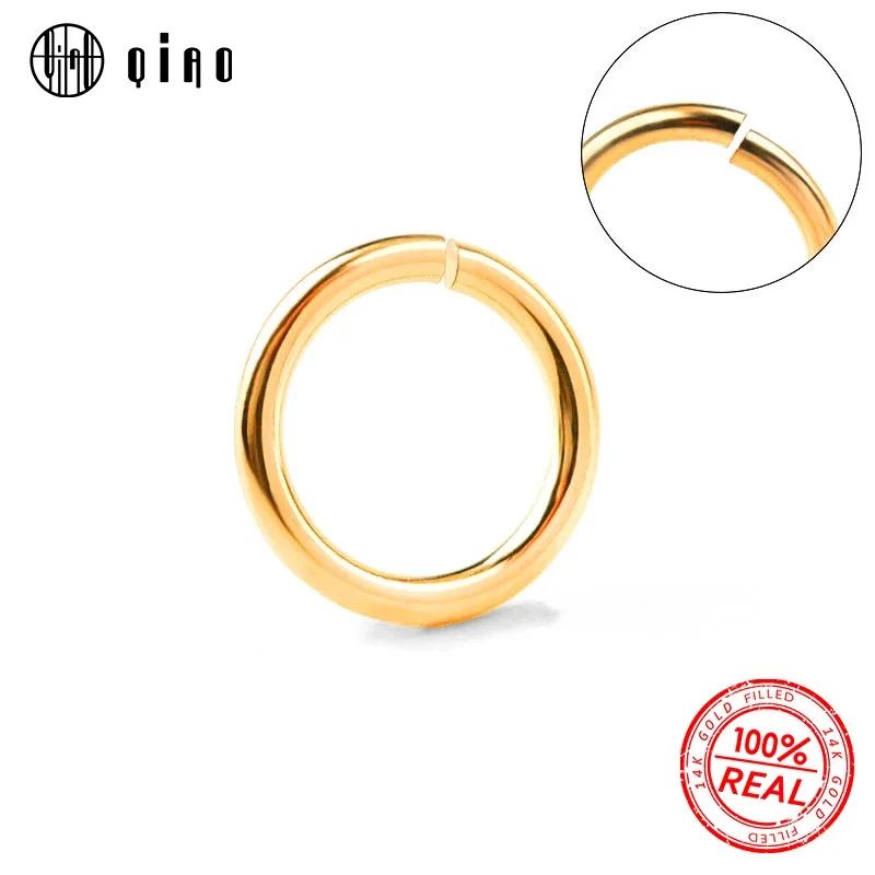 

10pcs 0.5/0.64/0.76/0.81mm 14K gold filled open jump rings 14K gold Split Ring For Making Keychains & Bracelet Jewelry Findings